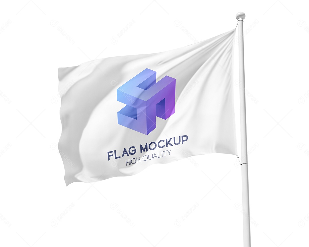 Mockup de Bandeira PSD Editável