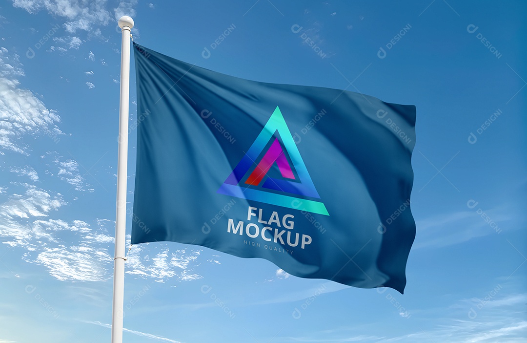 Mockup de Bandeira PSD Editável