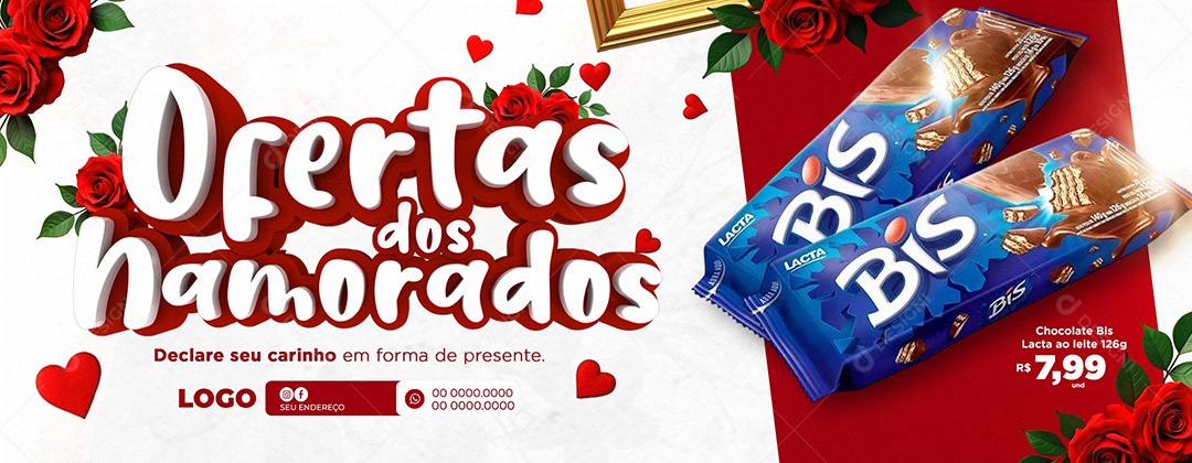 Banner Oferta Dos Namorados Social Media PSD Editável