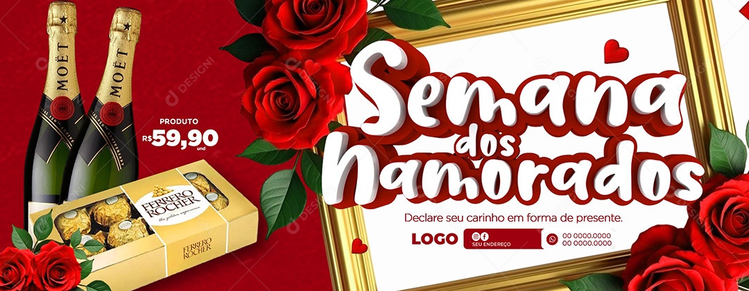 Banner Semana Dos Namorados Social Media PSD Editável