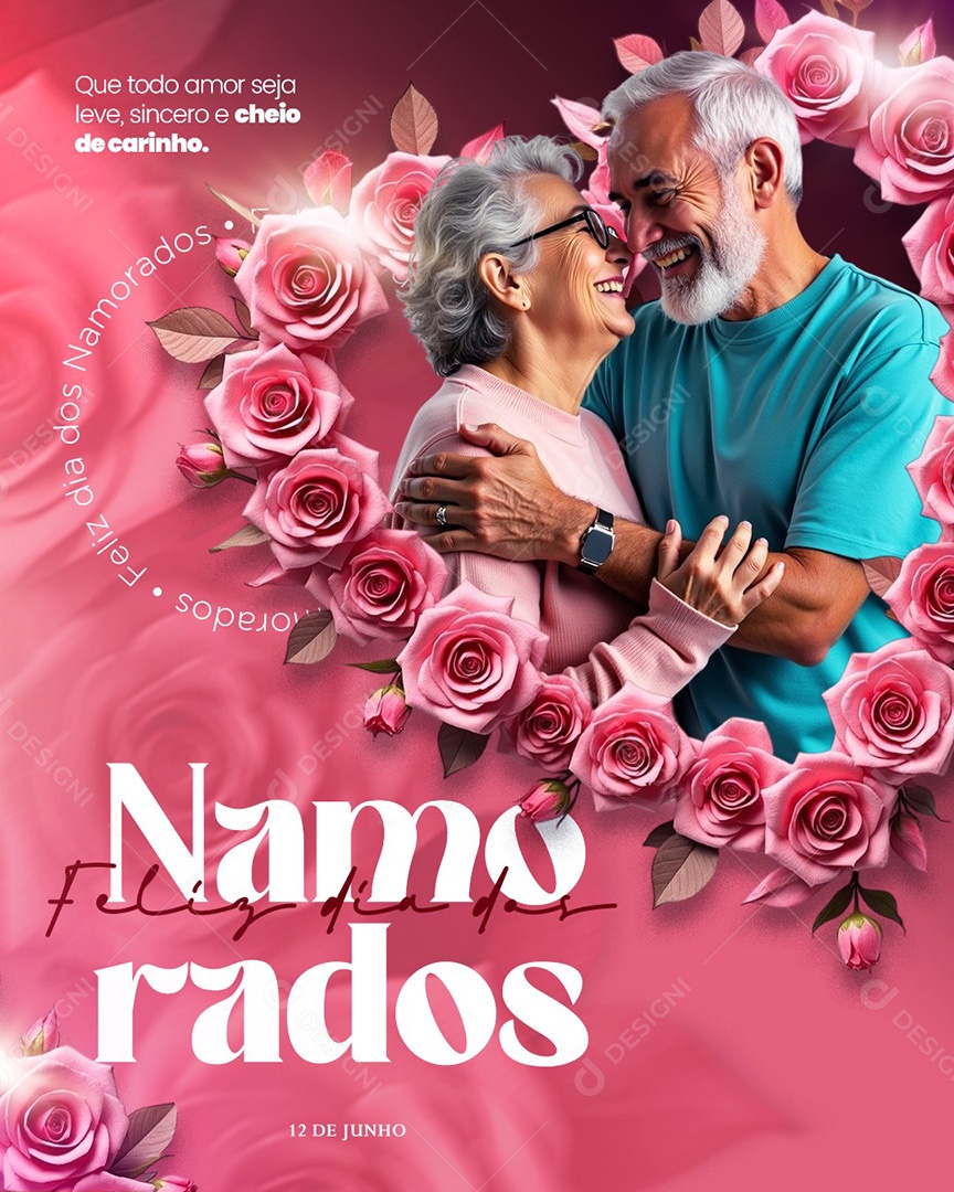 Post Feliz Dia dos Namorados Social Media PSD Editável