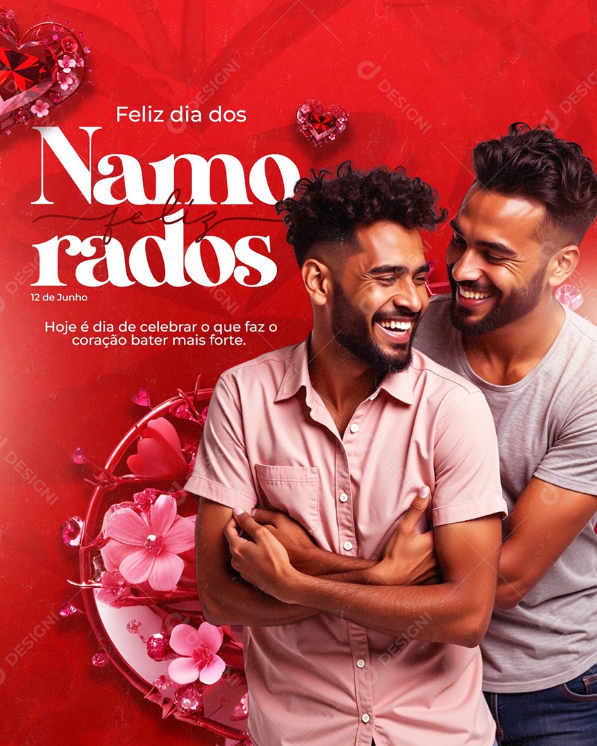 Post Feliz Dia dos Namorados Social Media PSD Editável