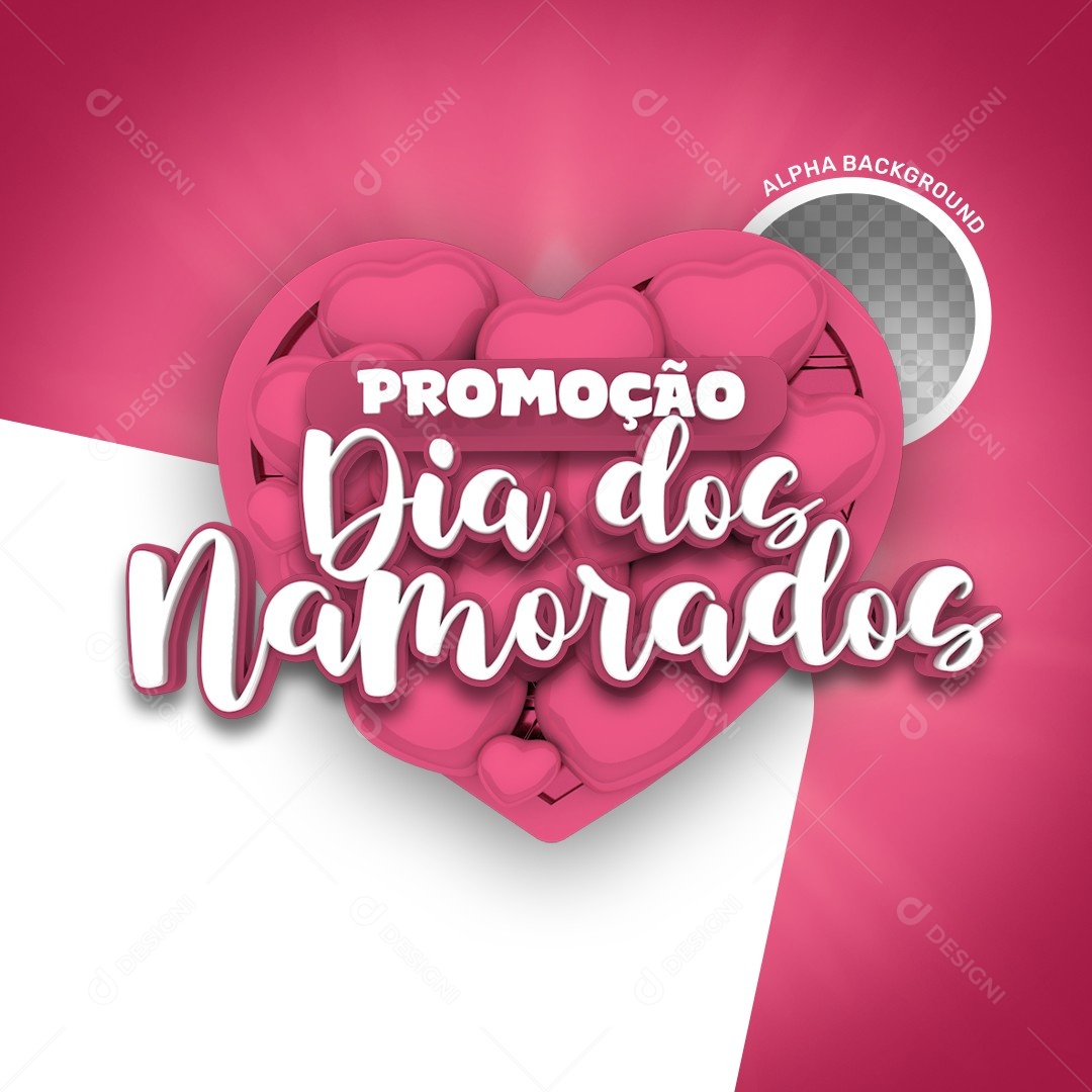 Selo 3D Promoção Dia Dos Namorados Para Composição PSD
