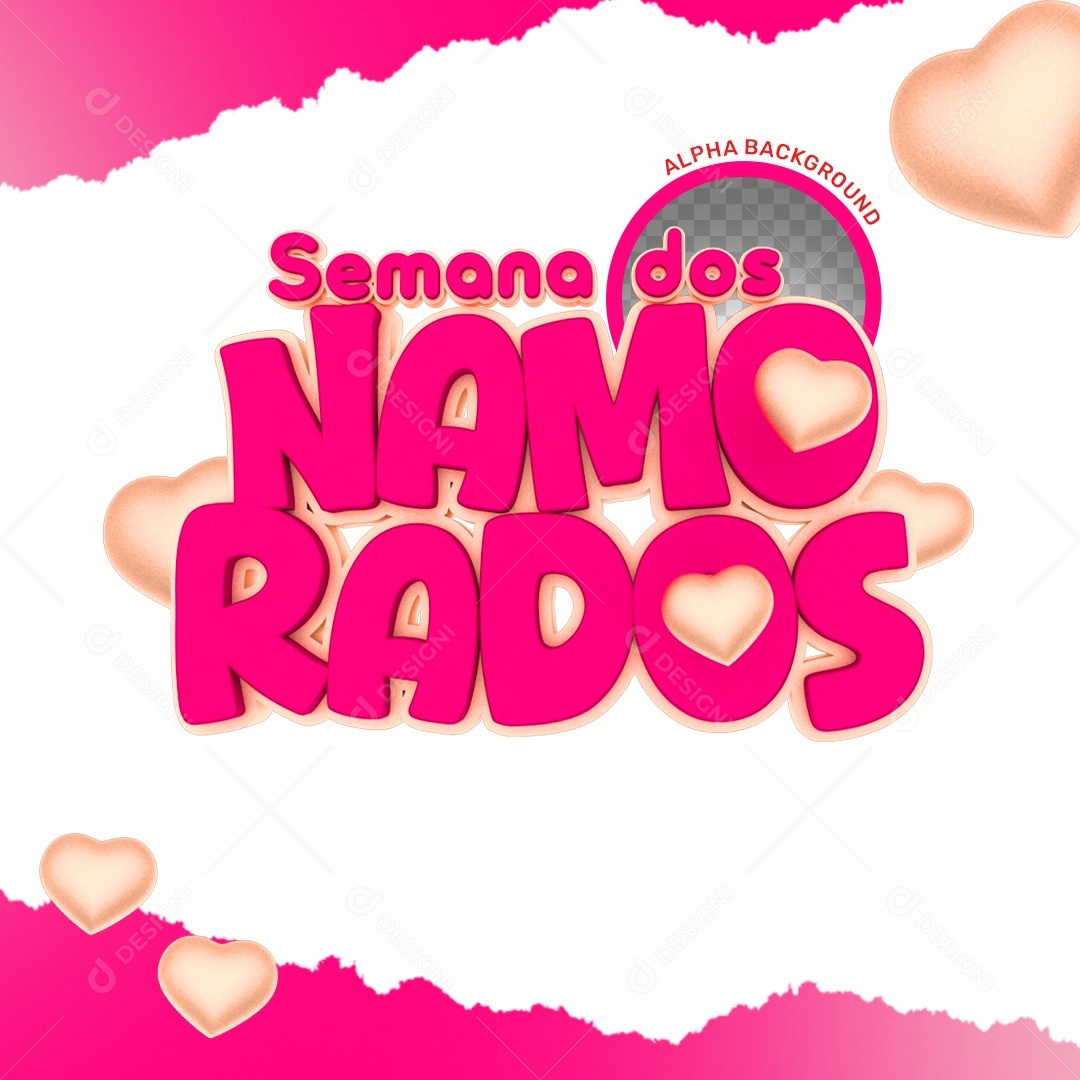 Selo 3D Semana Dos Namorados Para Composição PSD