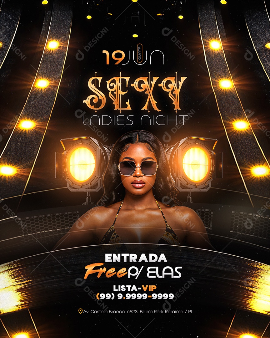 Flyer Sexy Ladies Night Social Media PSD Editável