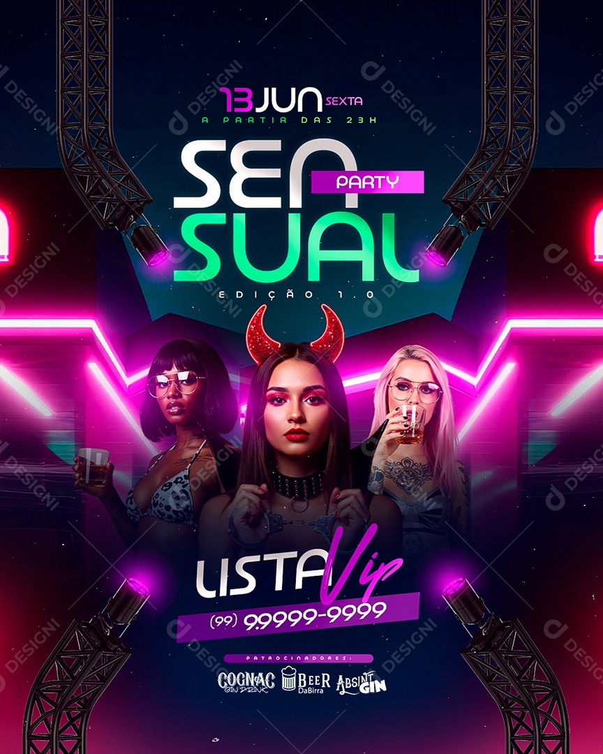 Flyer Sensual Party Social Media PSD Editável