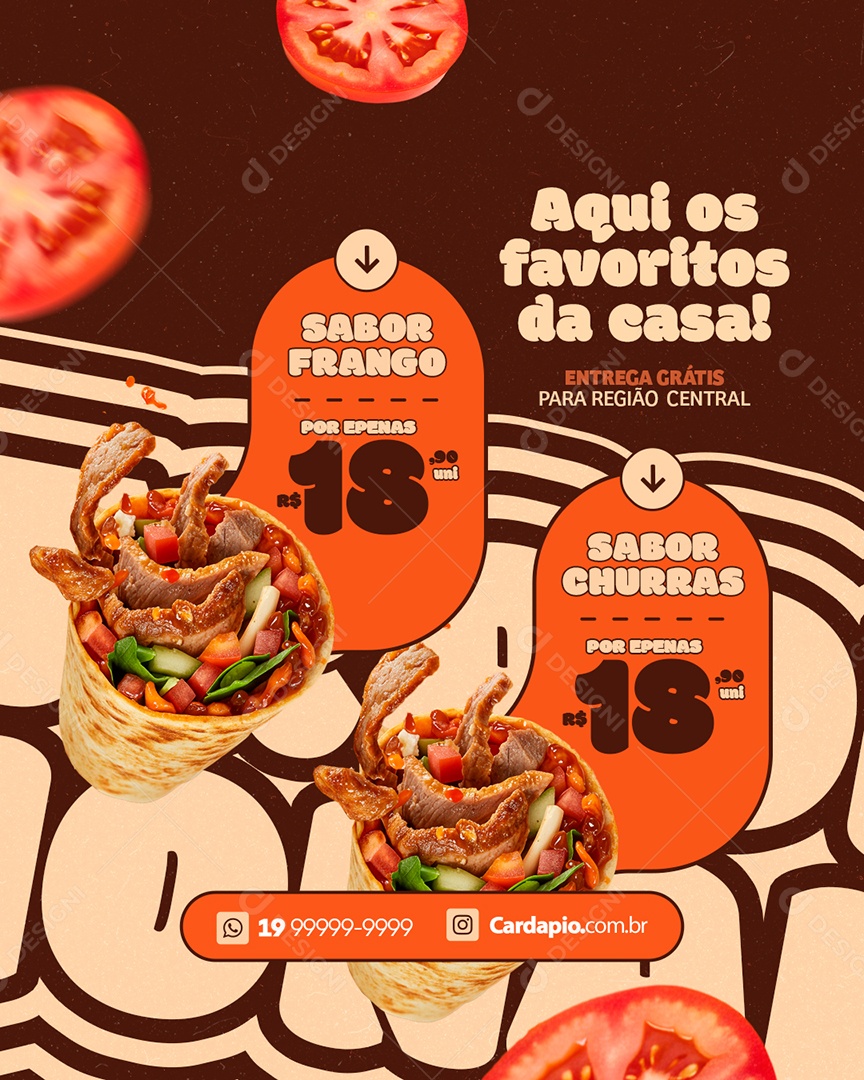 Shawarma Explosão de Sabor Social Media PSD Editável