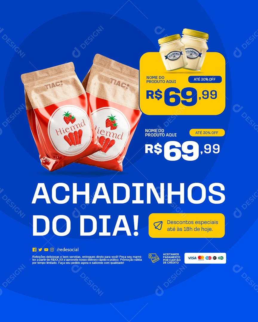 Supermercado Achadinhos do Dia Social Media PSD Editável