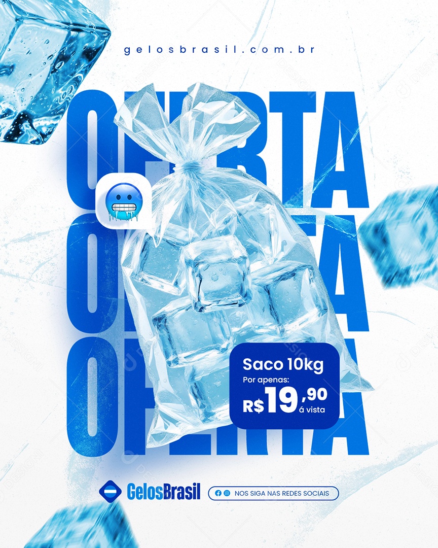 Loja de Gelo Oferta Saco Social Media PSD Editável