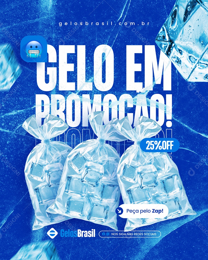Loja de Gelo Gelo em Promoção Social Media PSD Editável
