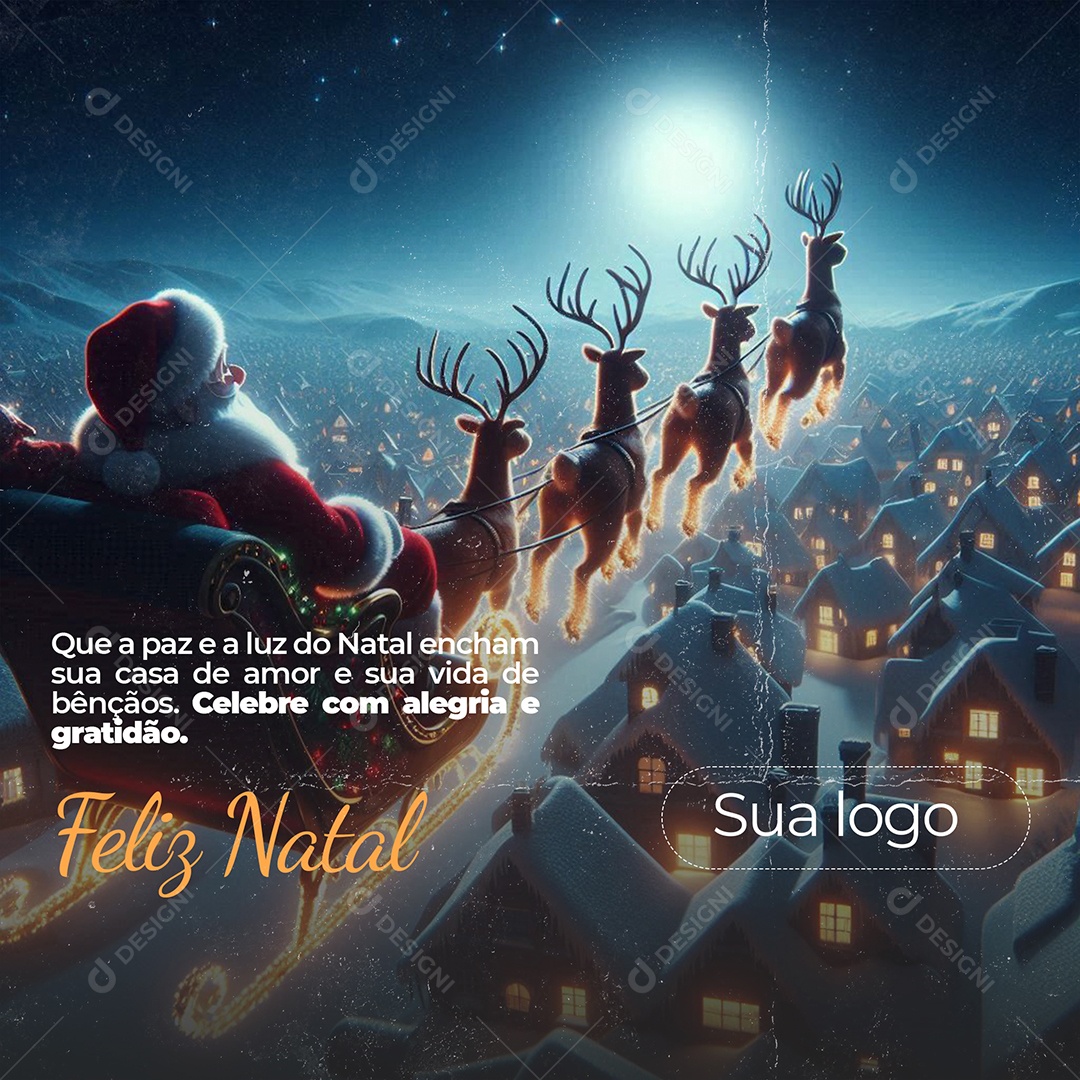 Feliz Natal 25 de Dezembro Social Media PSD Editável