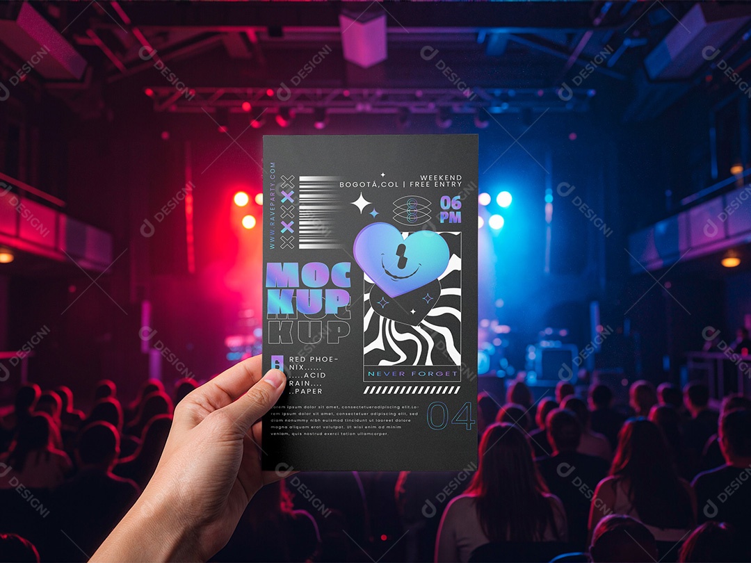 Flyer na Balada Mockup PSD Editável