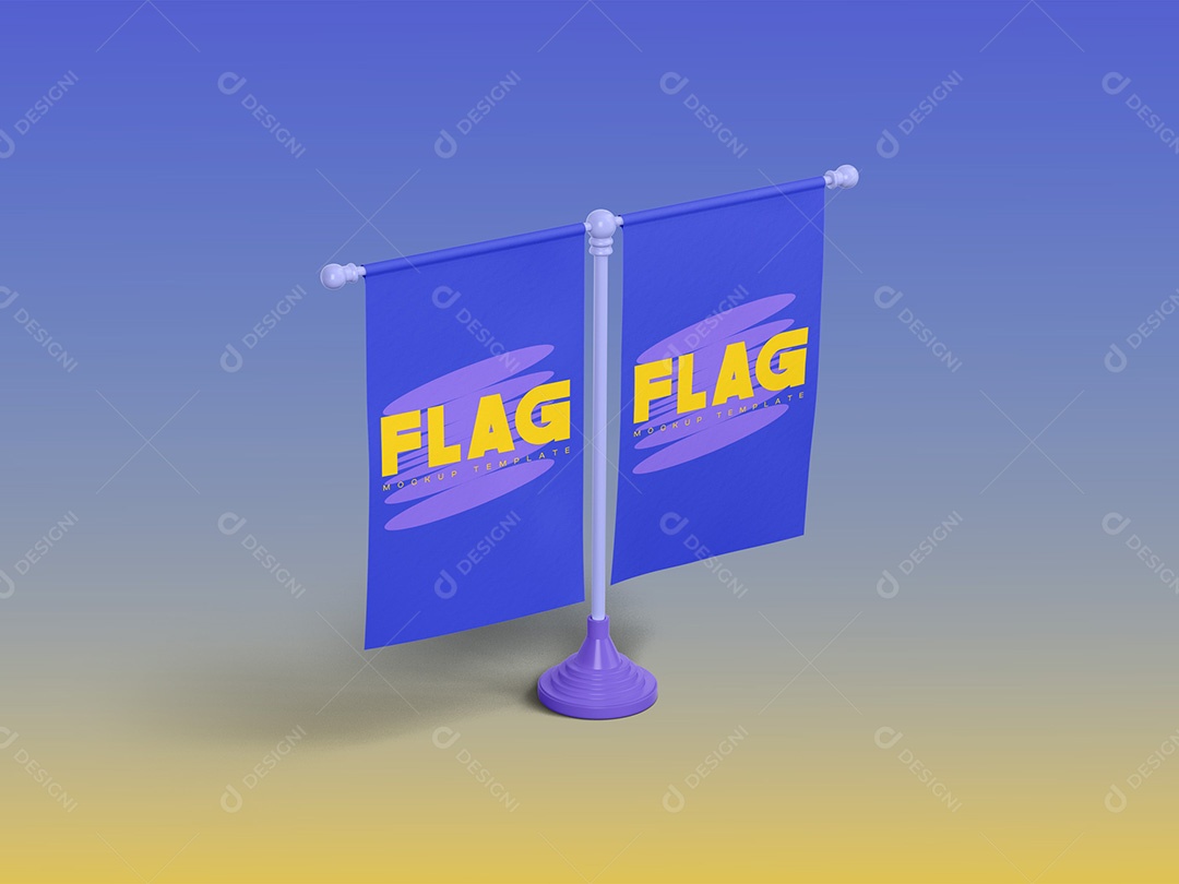 Bandeira para Mesa Mockup Editável