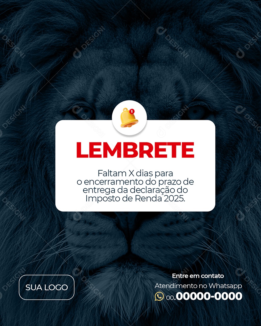 Contabilidade Lembrete Social Media PSD Editável