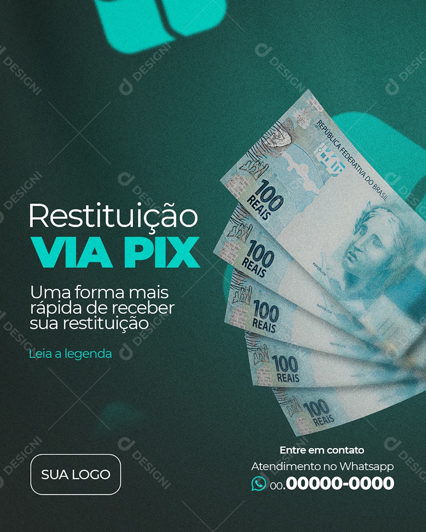 Contabilidade Restituição Via Pix Social Media PSD Editável