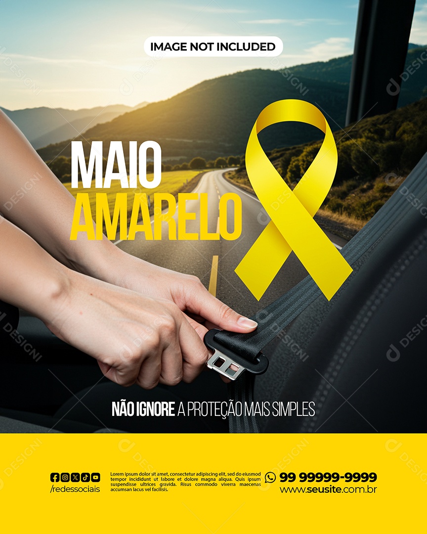 Maio Amarelo Social Media PSD Editável
