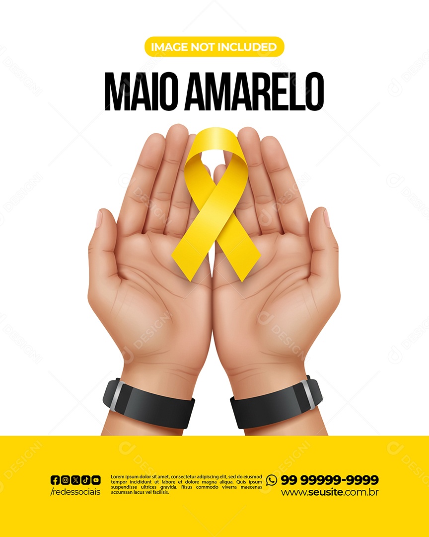 Maio Amarelo Social Media PSD Editável