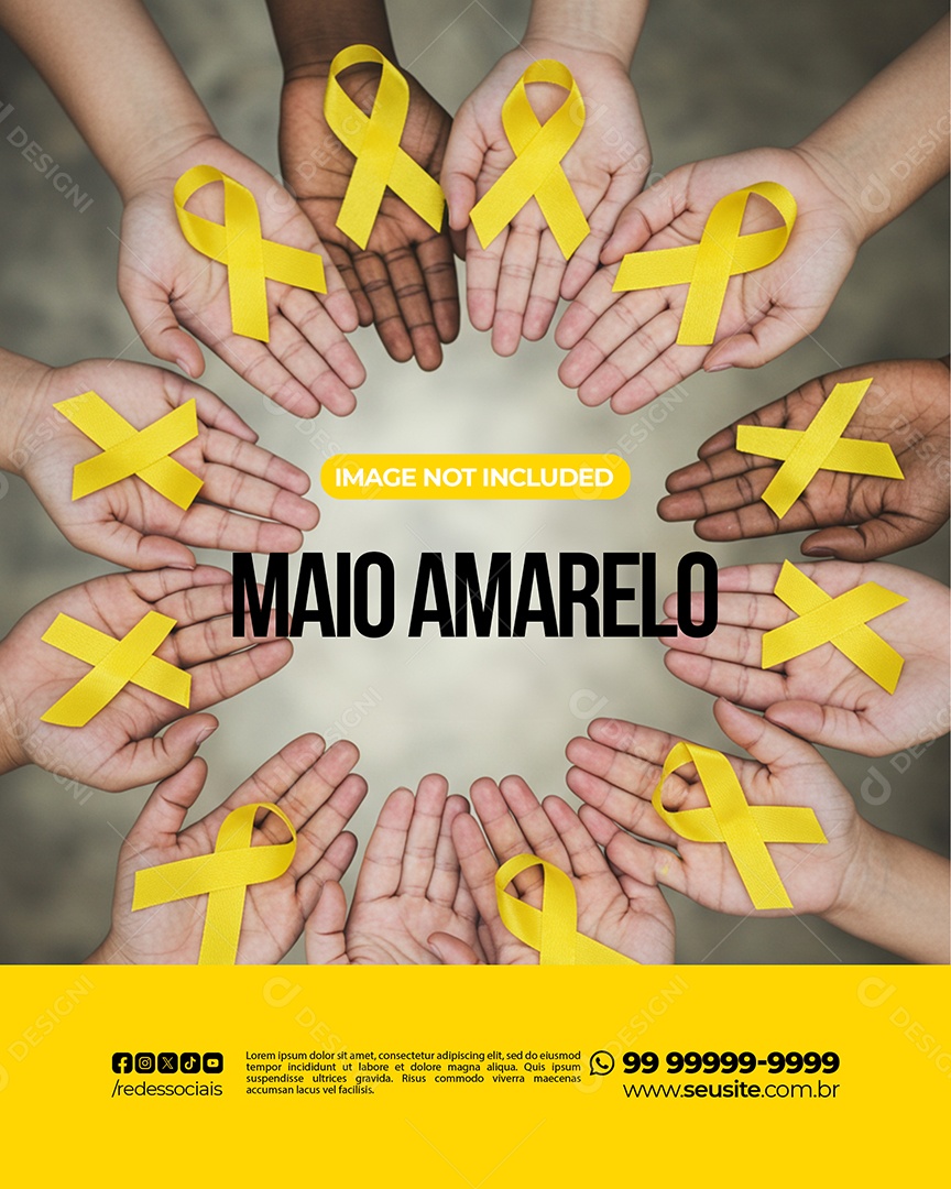 Maio Amarelo Social Media PSD Editável