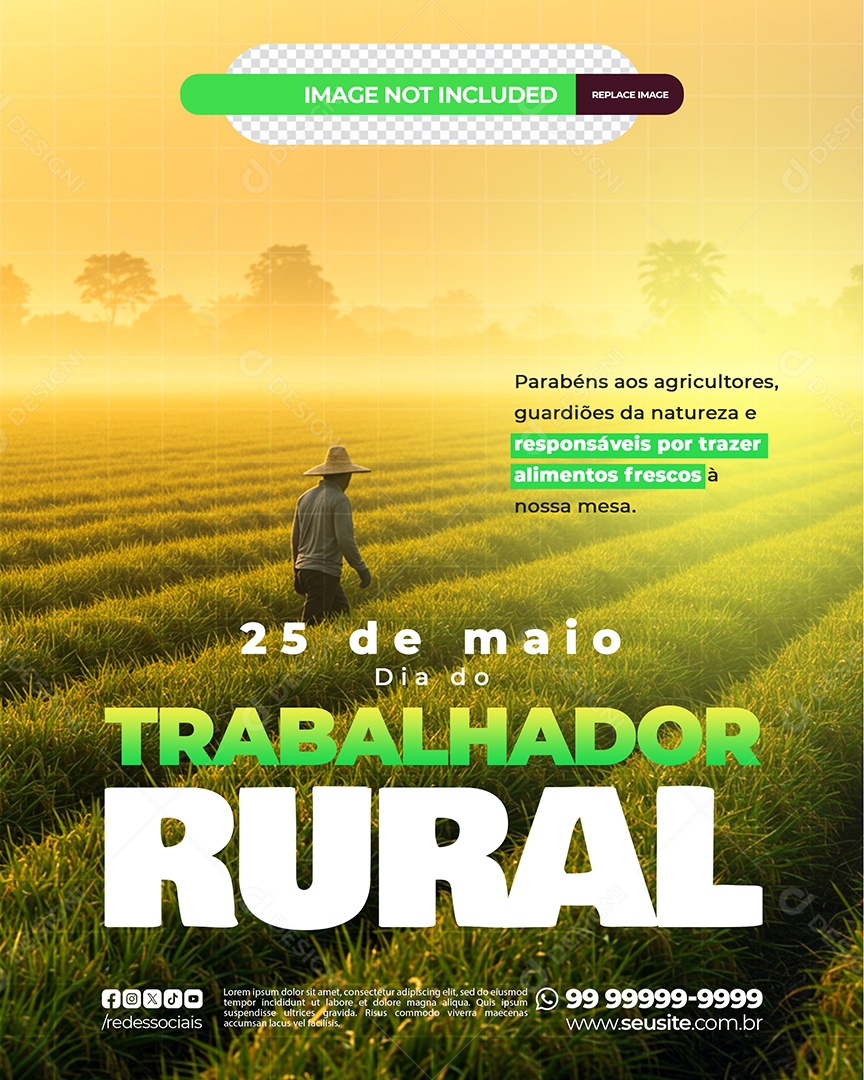 Dia do Trabalhador Rural 25 de Maio Social Media PSD Editável