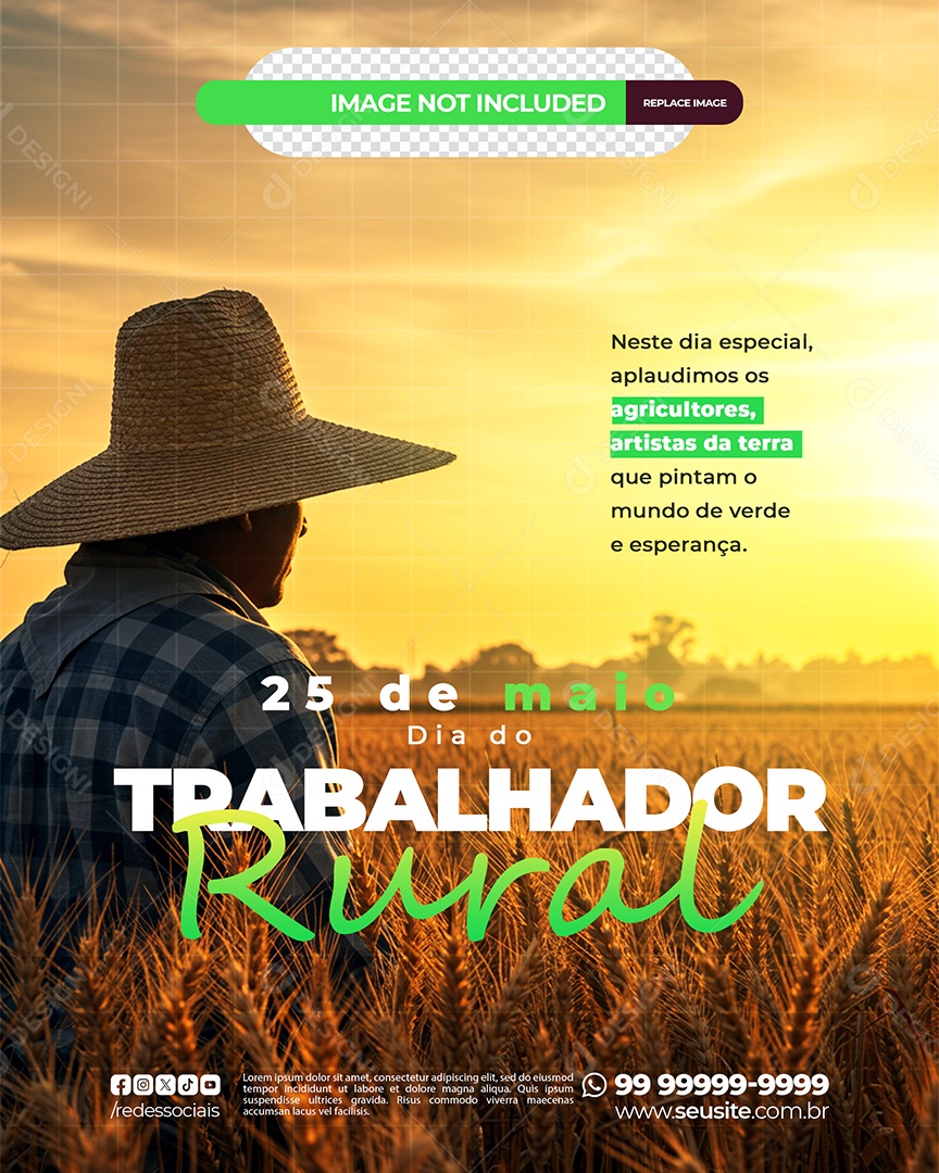 Dia do Trabalhador Rural 25 de Maio Social Media PSD Editável