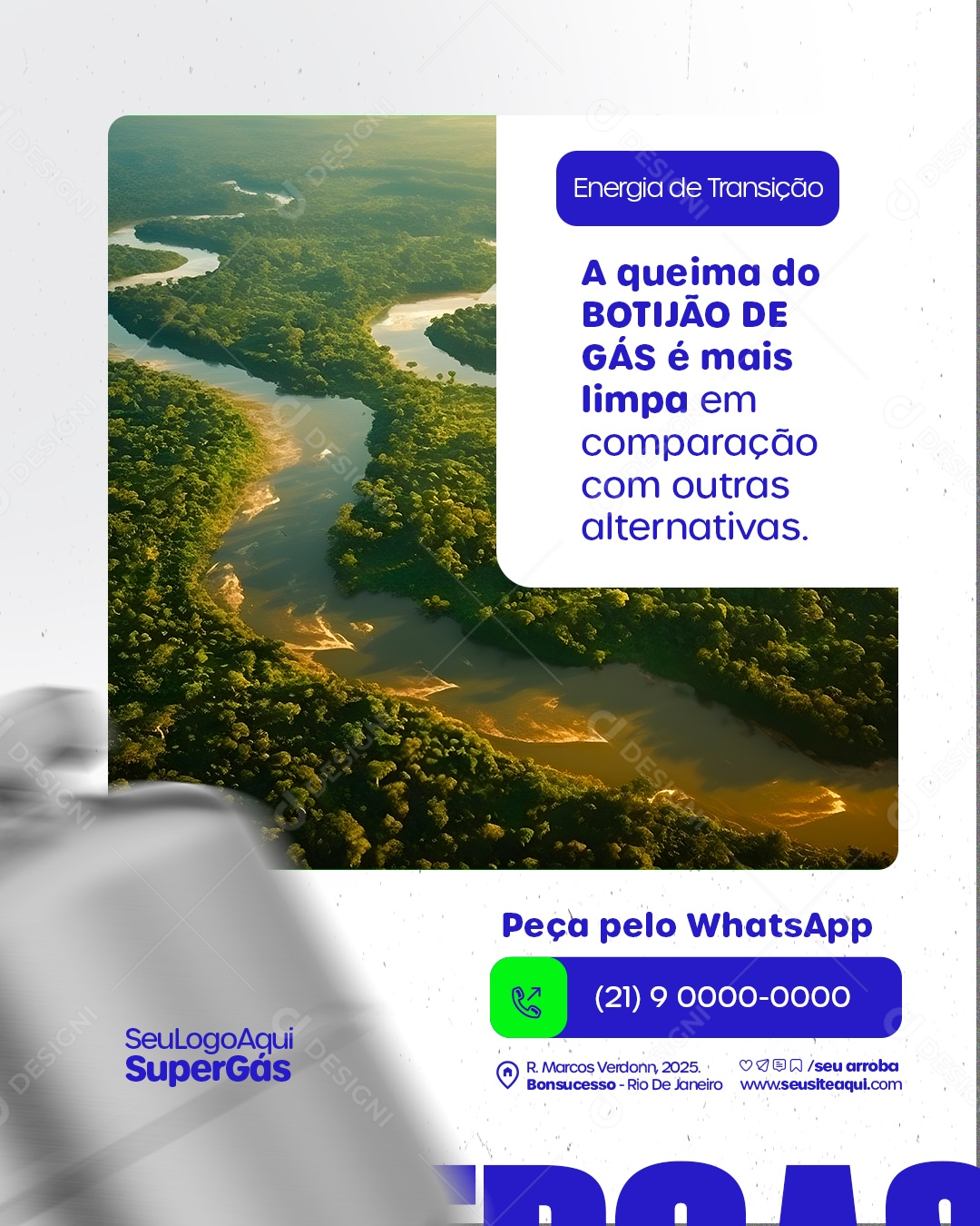 Distribuidor de Gás Energia de Transição Social Media PSD Editável
