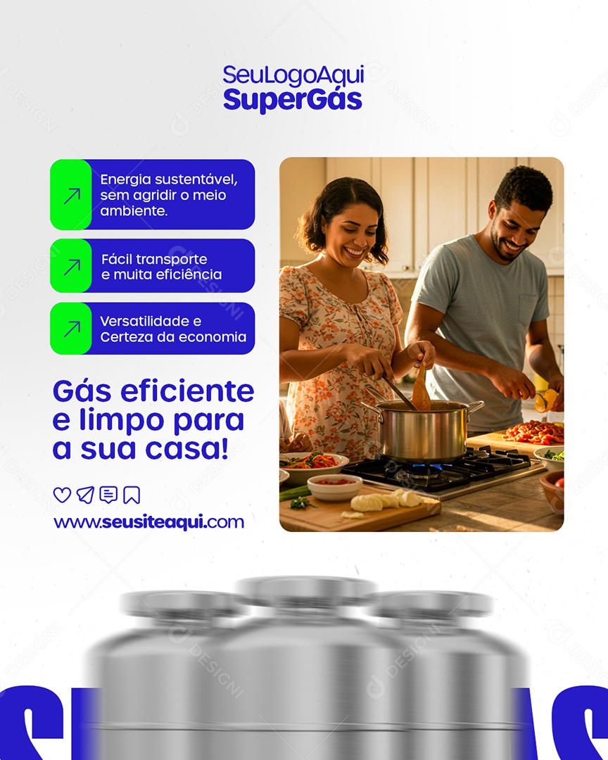 Distribuidor de Gás Limpo para a Sua Casa Social Media PSD Editável