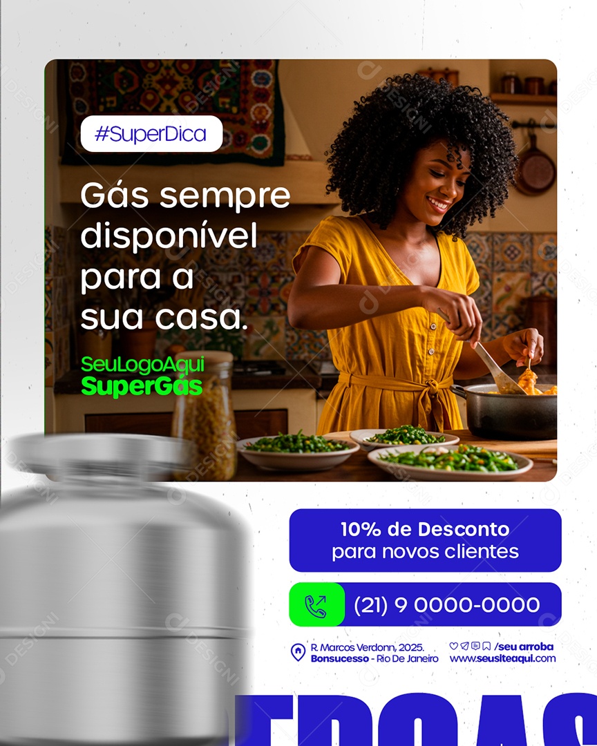 Distribuidor de Gás 10% de Desconto Social Media PSD Editável