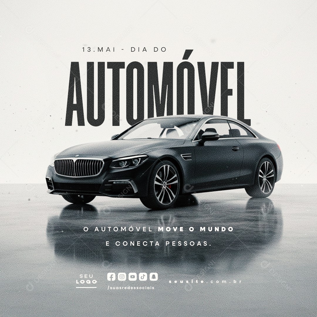 Dia do Automóvel 13 de Maio Social Media PSD Editável