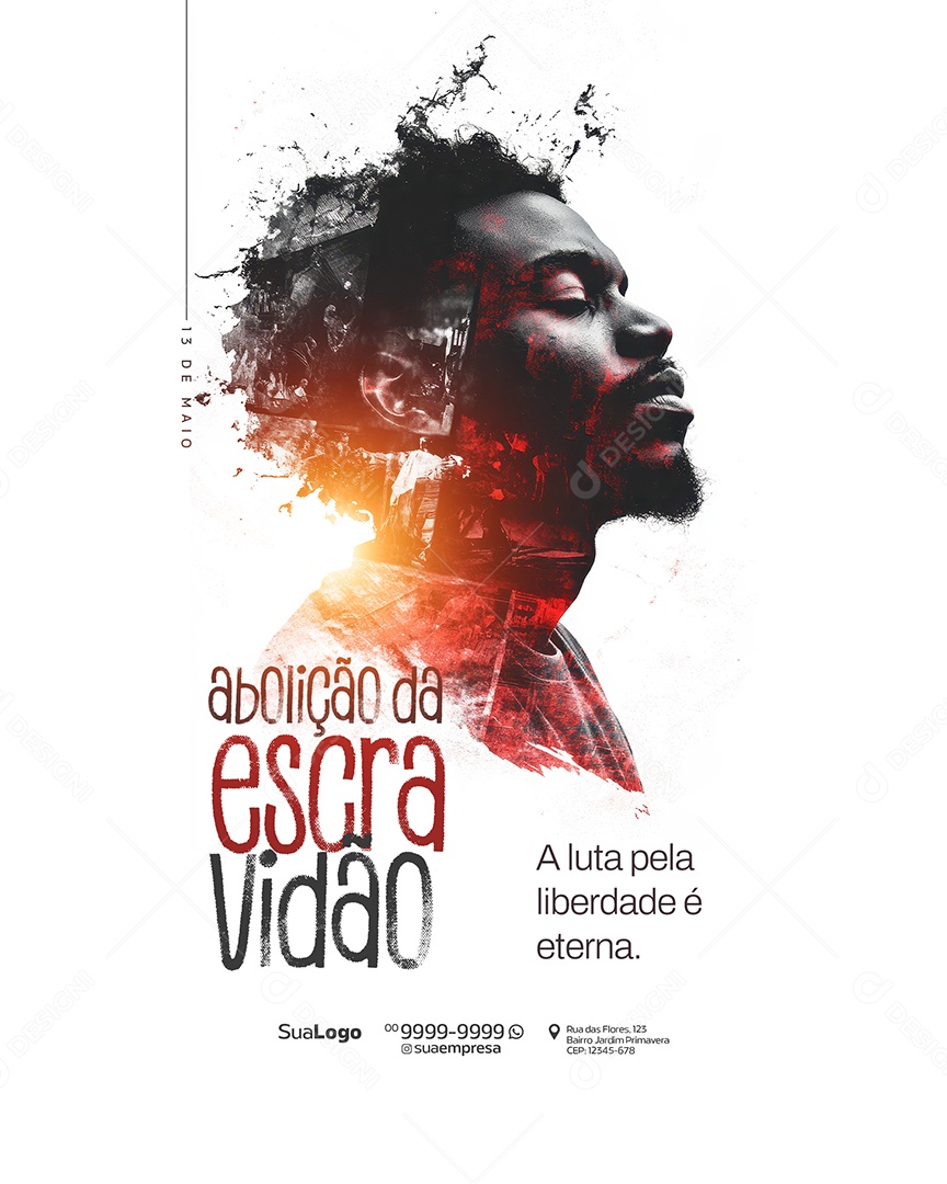 Dia da Abolição da Escravidão 13 de Maio Social Media PSD Editável