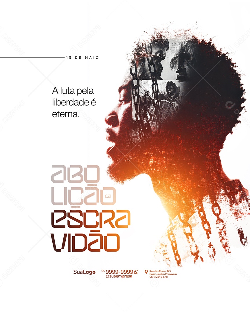 Dia da Abolição da Escravidão 13 de Maio Social Media PSD Editável