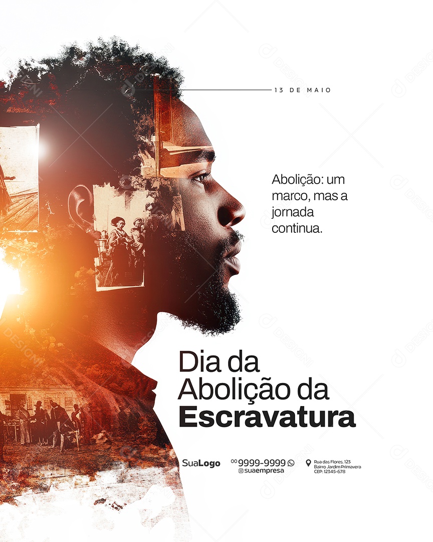 Dia da Abolição da Escravatura 13 de Maio Social Media PSD Editável