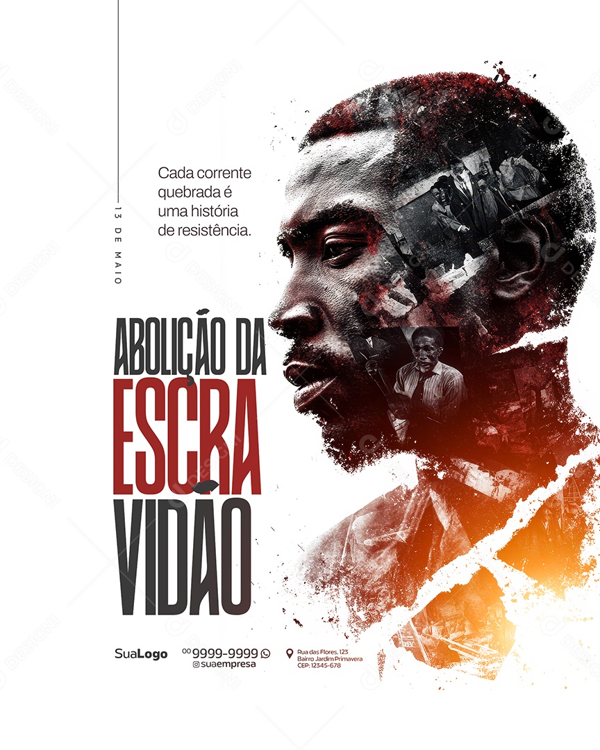 Dia da Abolição da Escraviddão 13 de Maio Social Media PSD Editável