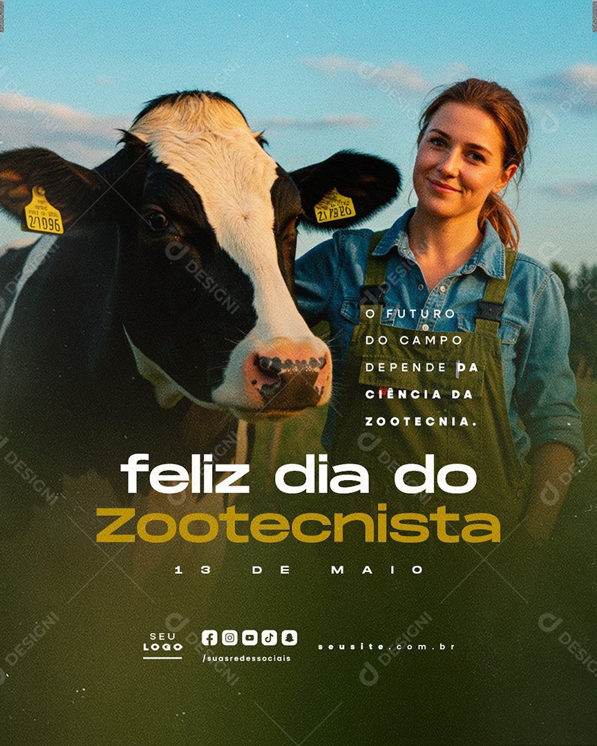 Feliz Dia do Zootecnista 13 de Maio Social Media PSD Editável