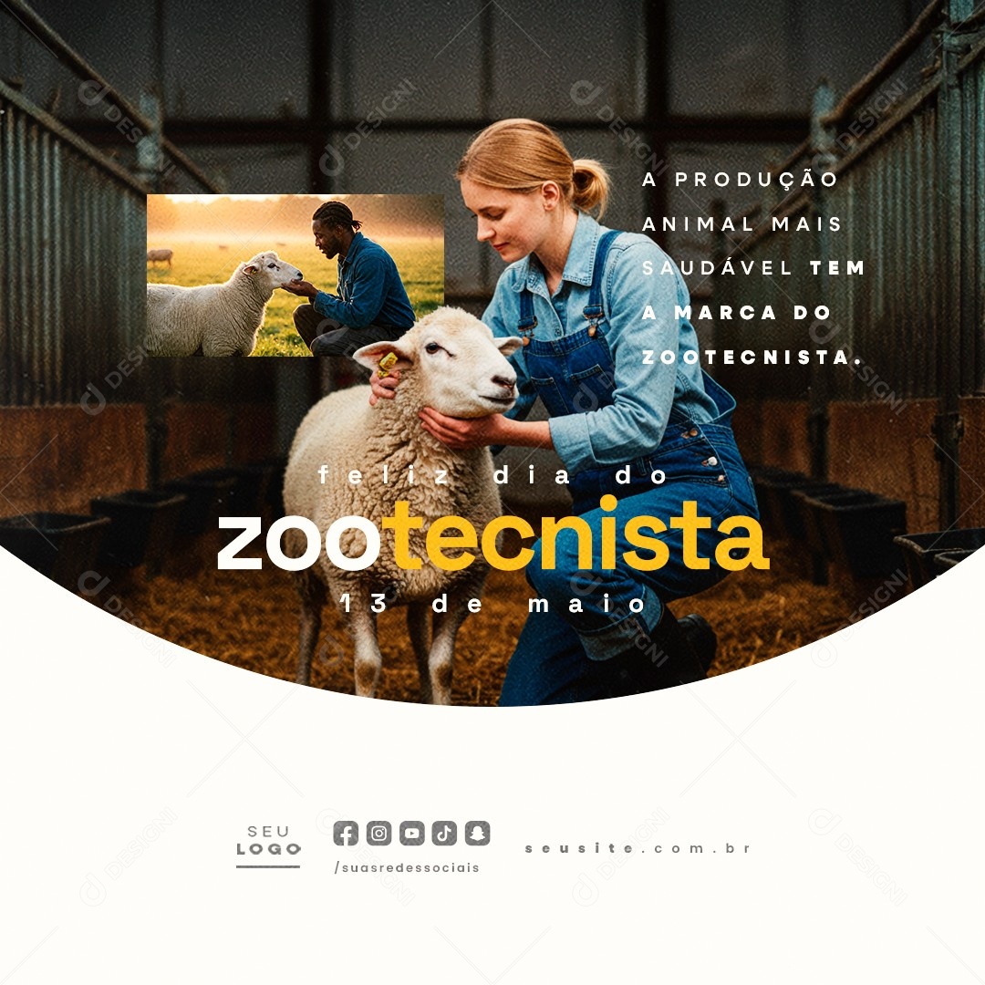 Feliz Dia do Zootecnista 13 de Maio Social Media PSD Editável