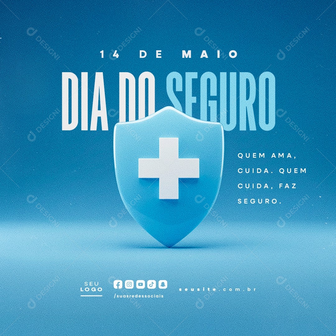 Dia do Seguro 14 de Maio Social Media PSD Editável