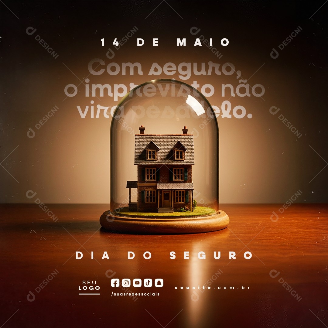 Dia do Seguro 14 de Maio Social Media PSD Editável