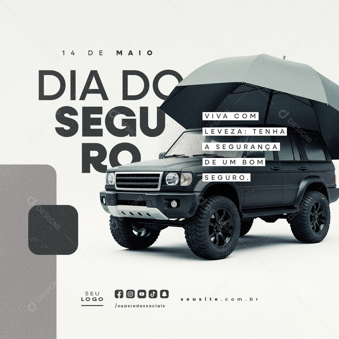 Dia do Seguro 14 de Maio Social Media PSD Editável