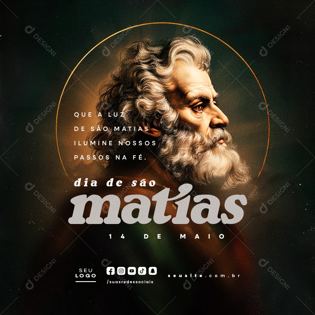 Dia de São Matias 14 de Maio Social Media PSD Editável