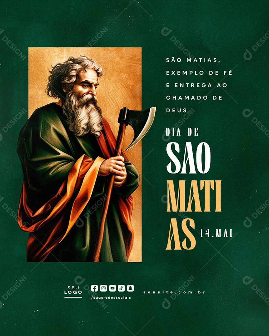 Dia de São Matias 14 de Maio Social Media PSD Editável