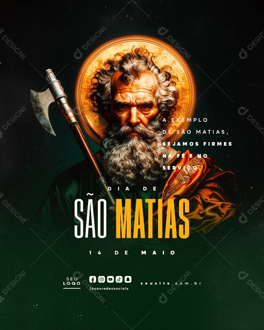 Dia de São Matias 14 de Maio Social Media PSD Editável