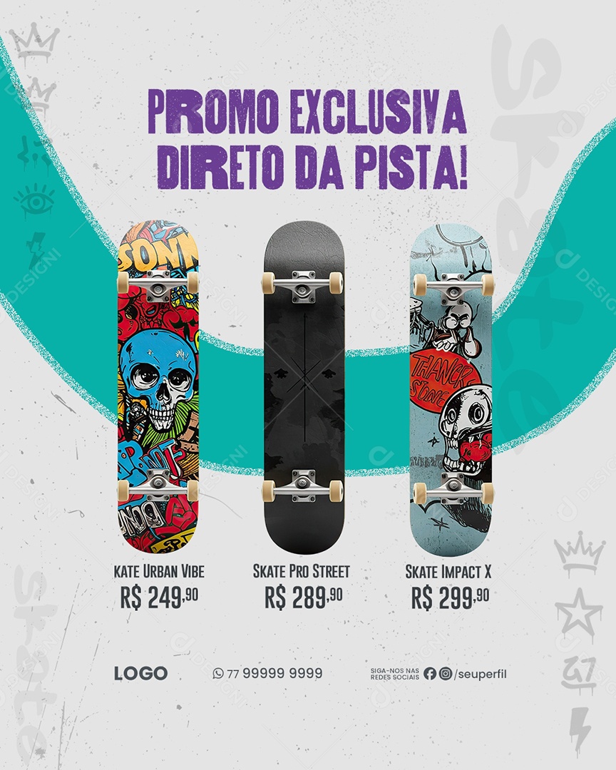 Loja De Skate Promo Exclusiva Social Media PSD Editável
