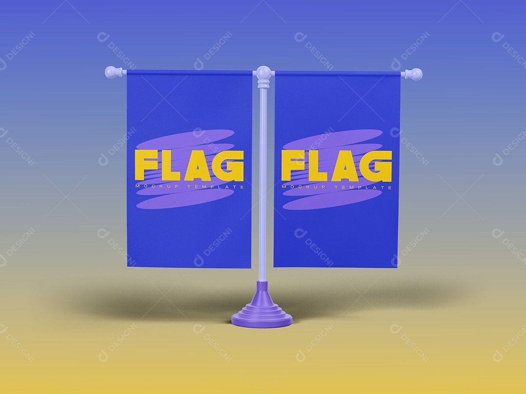 Bandeira para Mesa Mockup PSD Editável