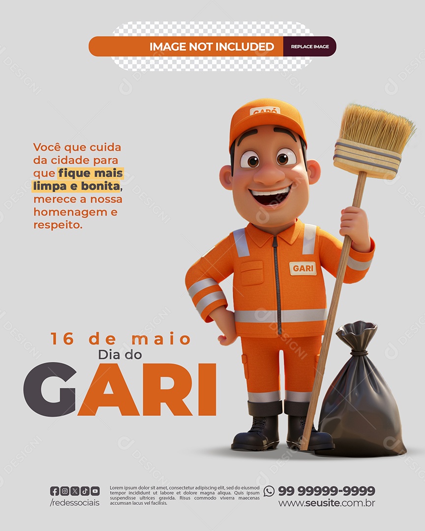 Dia Do Gari 16 de Maio Nossa Social Media PSD Editável