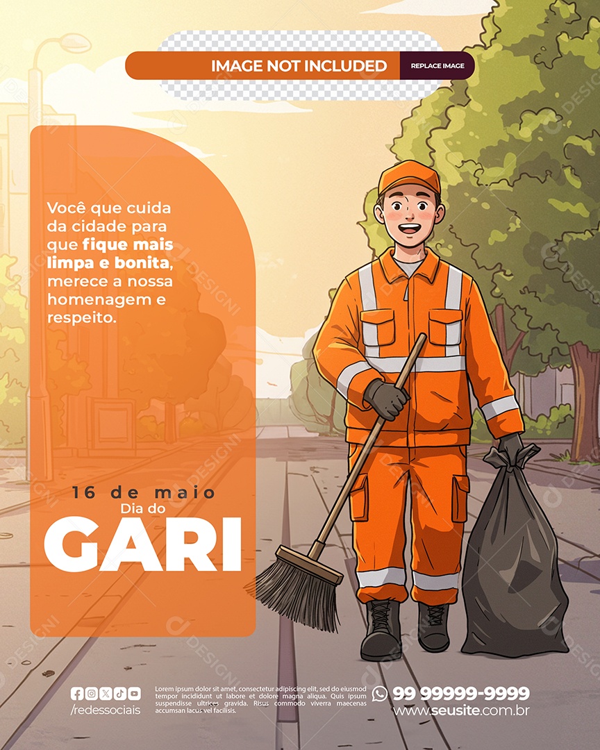 Dia Do Gari 16 de Maio Nossa Social Media PSD Editável