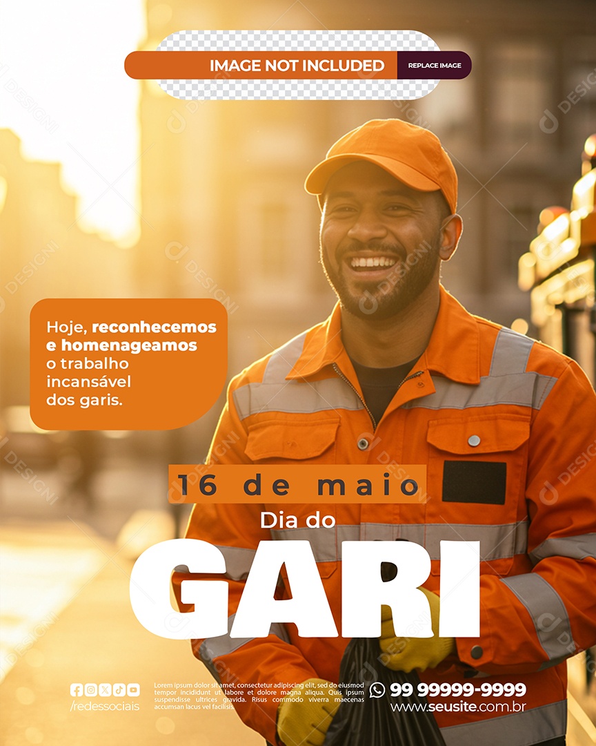 Dia Do Gari 16 de Maio Nossa Social Media PSD Editável
