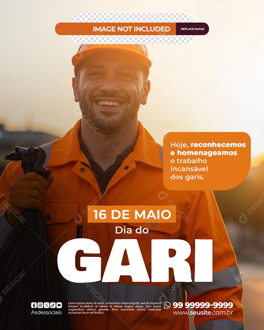 Dia Do Gari 16 de Maio Nossa Social Media PSD Editável
