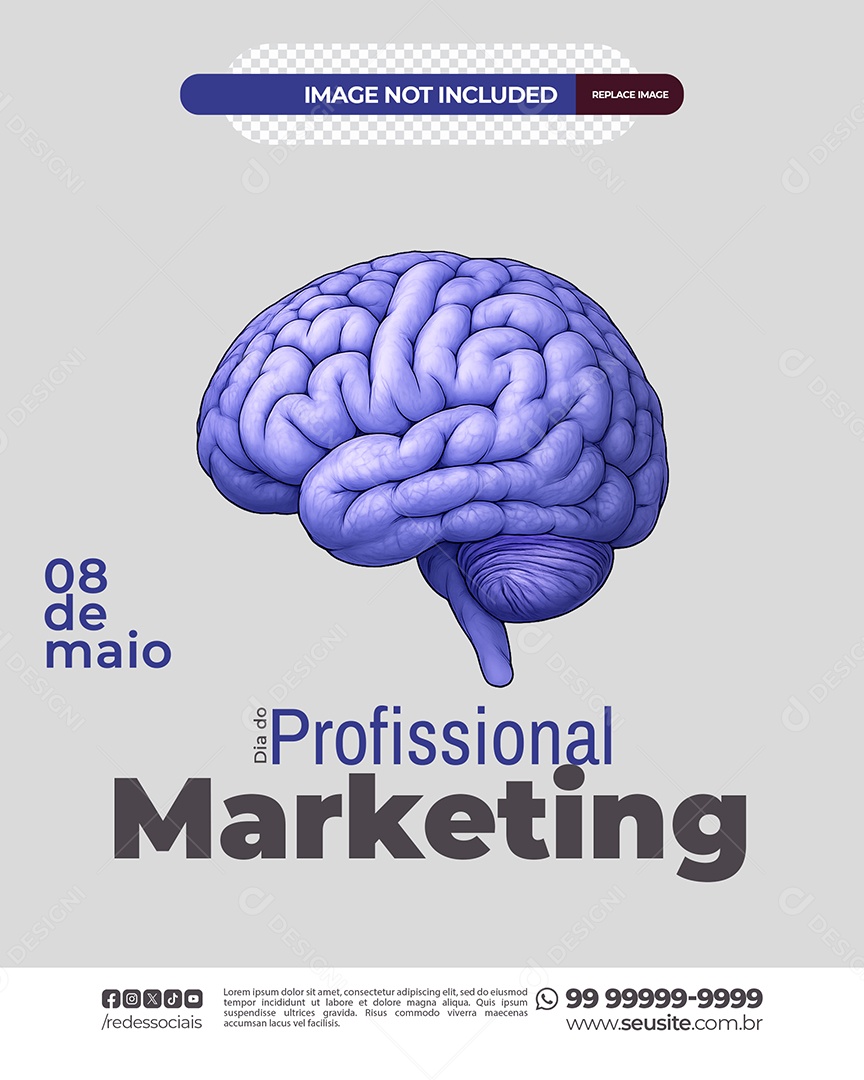 Dia do Profissional de Marketing 08 de Maio Social Media PSD Editável