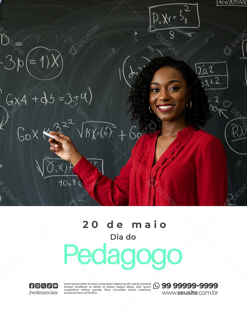 Dia do Pedagogo 20 de Maio Social Media PSD Editável