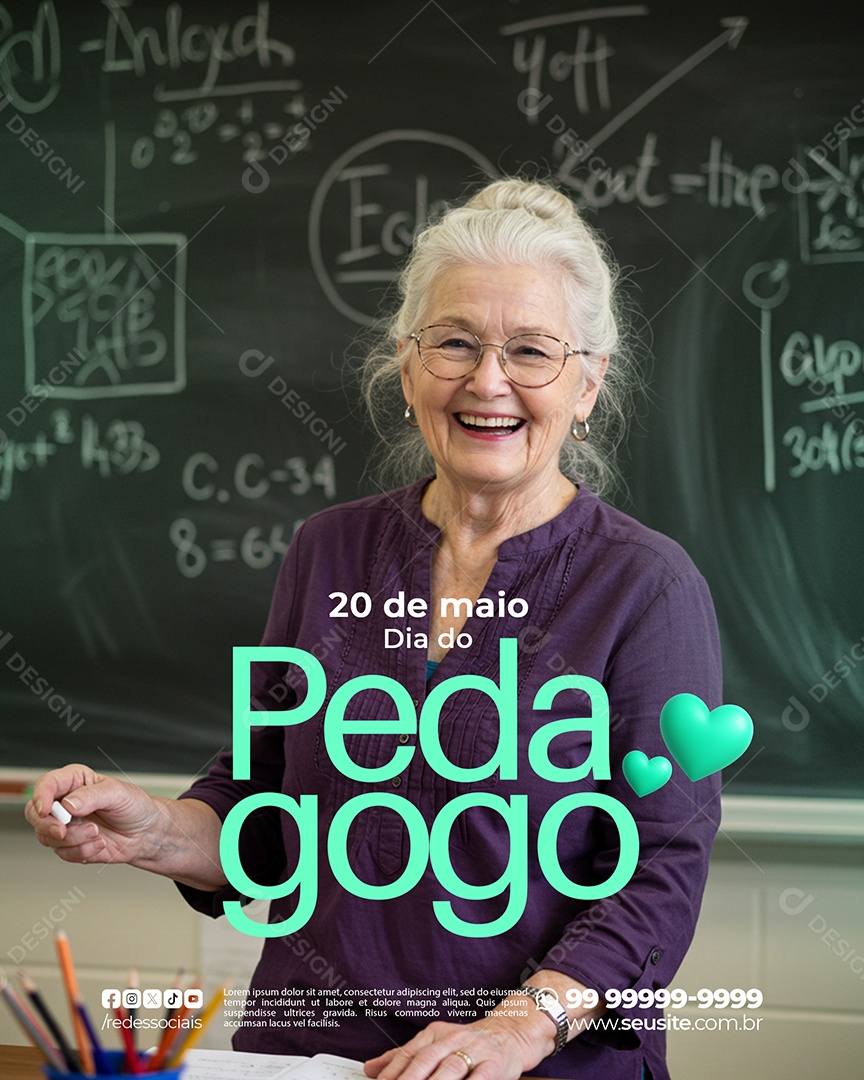 Dia do Pedagogo 20 de Maio Social Media PSD Editável