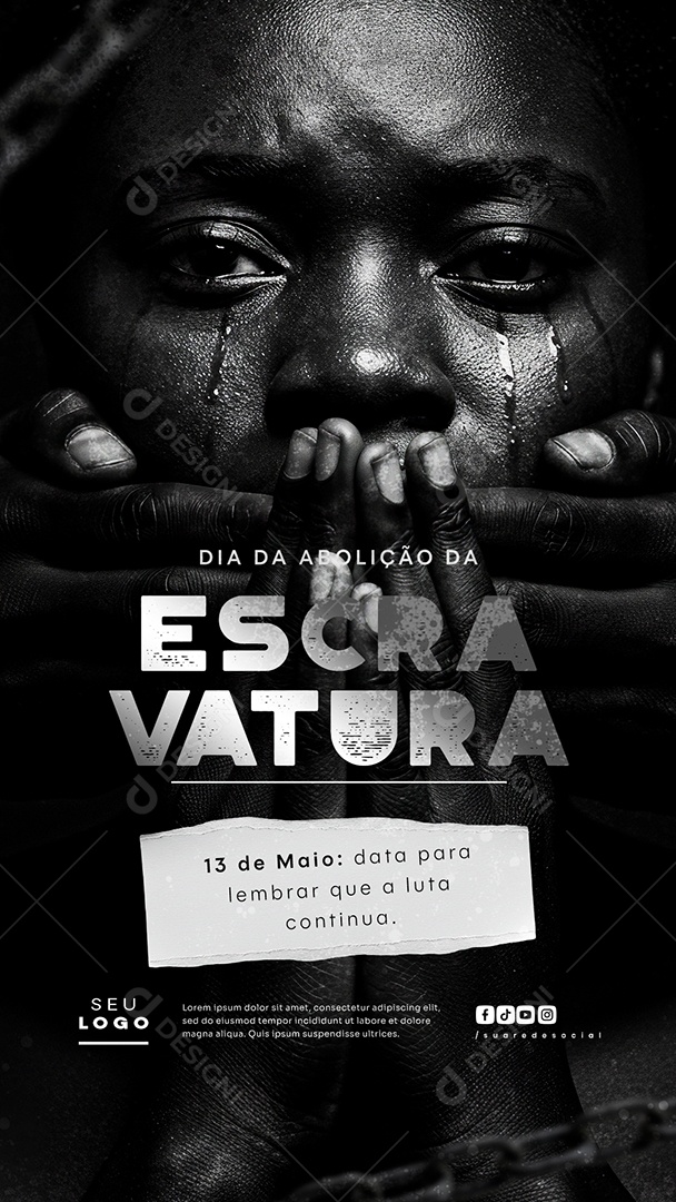 Story Dia da Abolição da Escravatura 13 de Maio Social Media PSD Editável